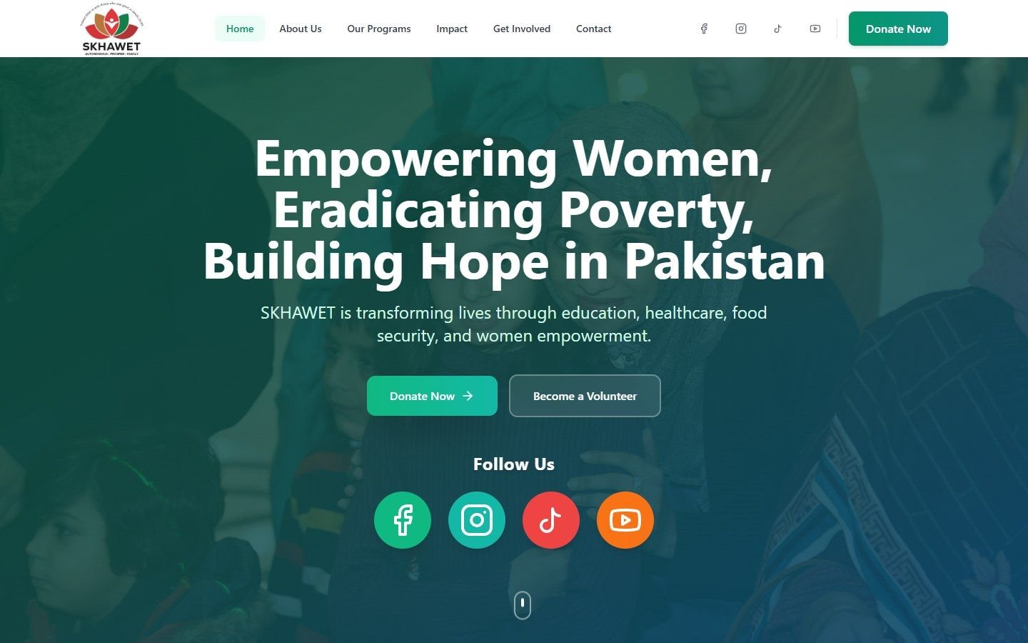 Skhawet website, desktop view