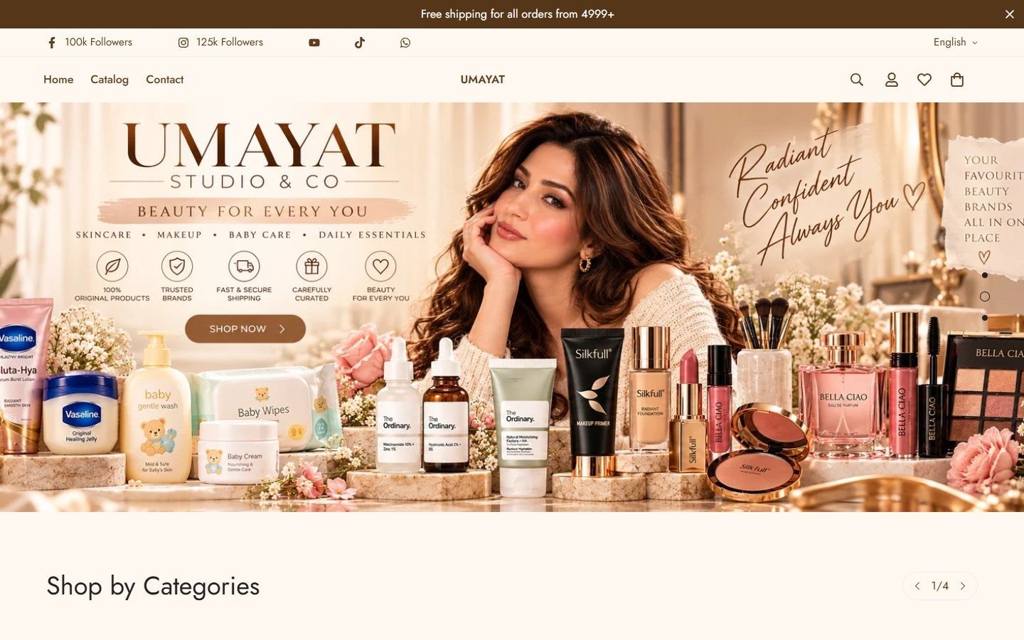 Umayat website, desktop view